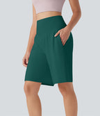Bermuda SoftlyZero™ Airy de yoga taille haute avec poches multiples et effet frais InstantCool