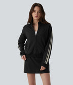 Veste de sport DayStretch col montant color block à rayures avec poches