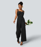 Combinaison SoftlyZero™ Airy invitée de mariage et demoiselle d'honneur dos nu avec nœud au dos, poches latérales effet frais InstantCool