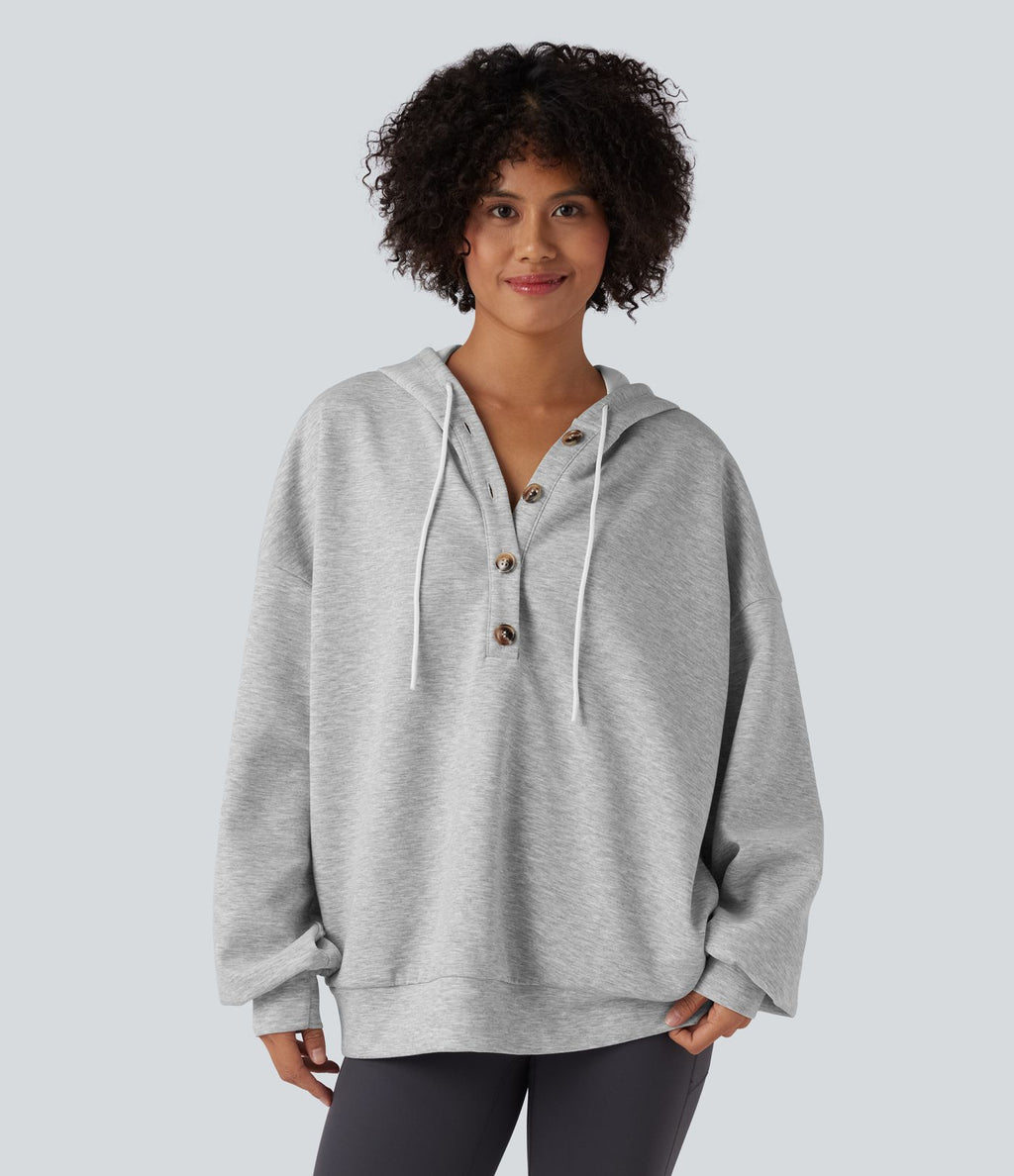 Sweat-shirt décontracté à capuche, cordon de serrage, manches longues et poches