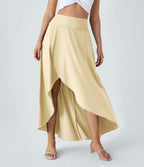 Jupe Longue Casual Breezeful™ Taille Haute à Volants 2en1 Fluide Sèchement Rapide Quotidien Maxi
