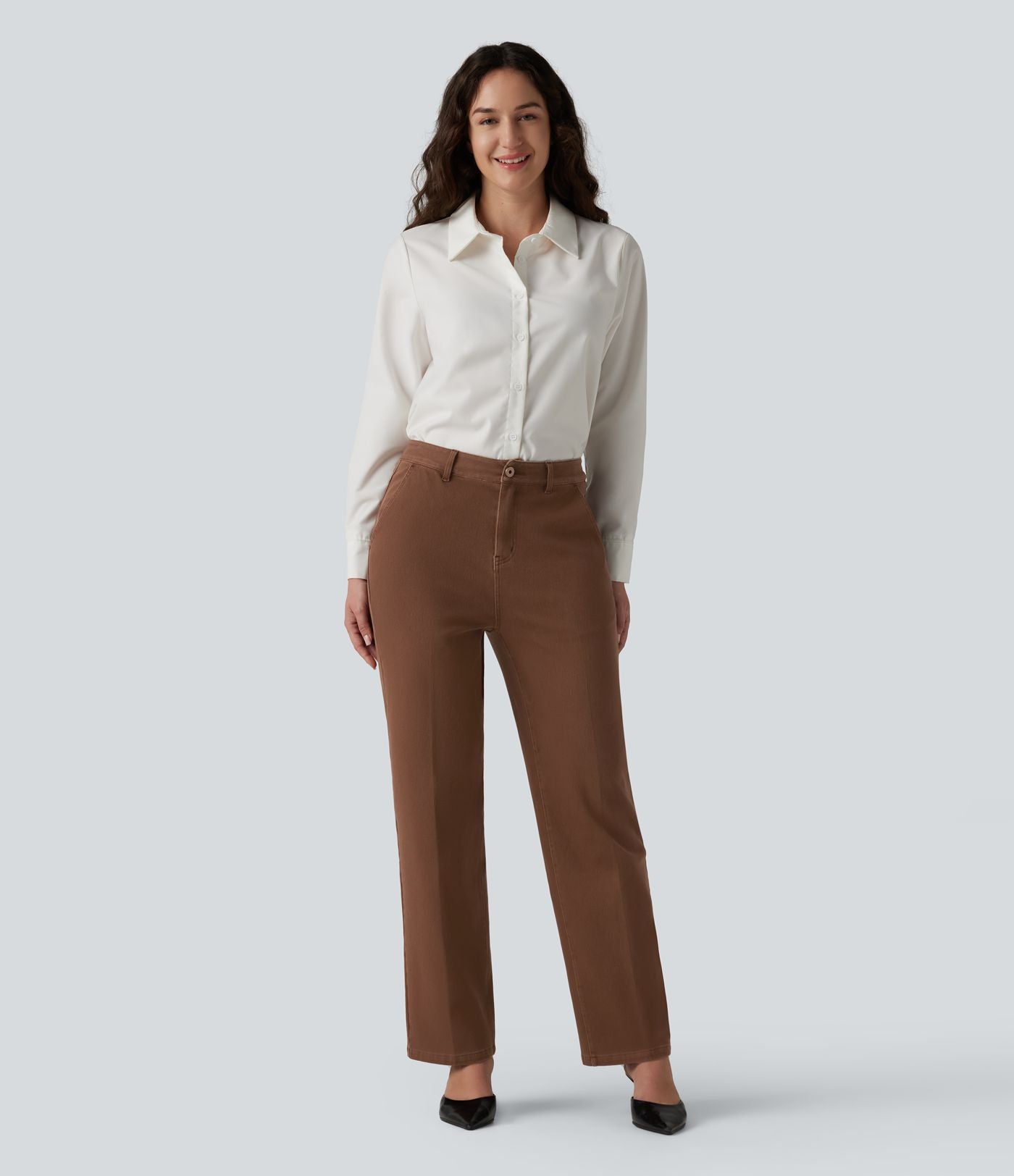 Jean bureau droit taille haute Halara Flex™ avec poches