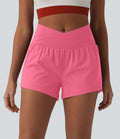 Short de yoga 2-en-1 SoftlyZero™ Airy croisé taille haute 7,5 cm effet frais InstantCool avec poches