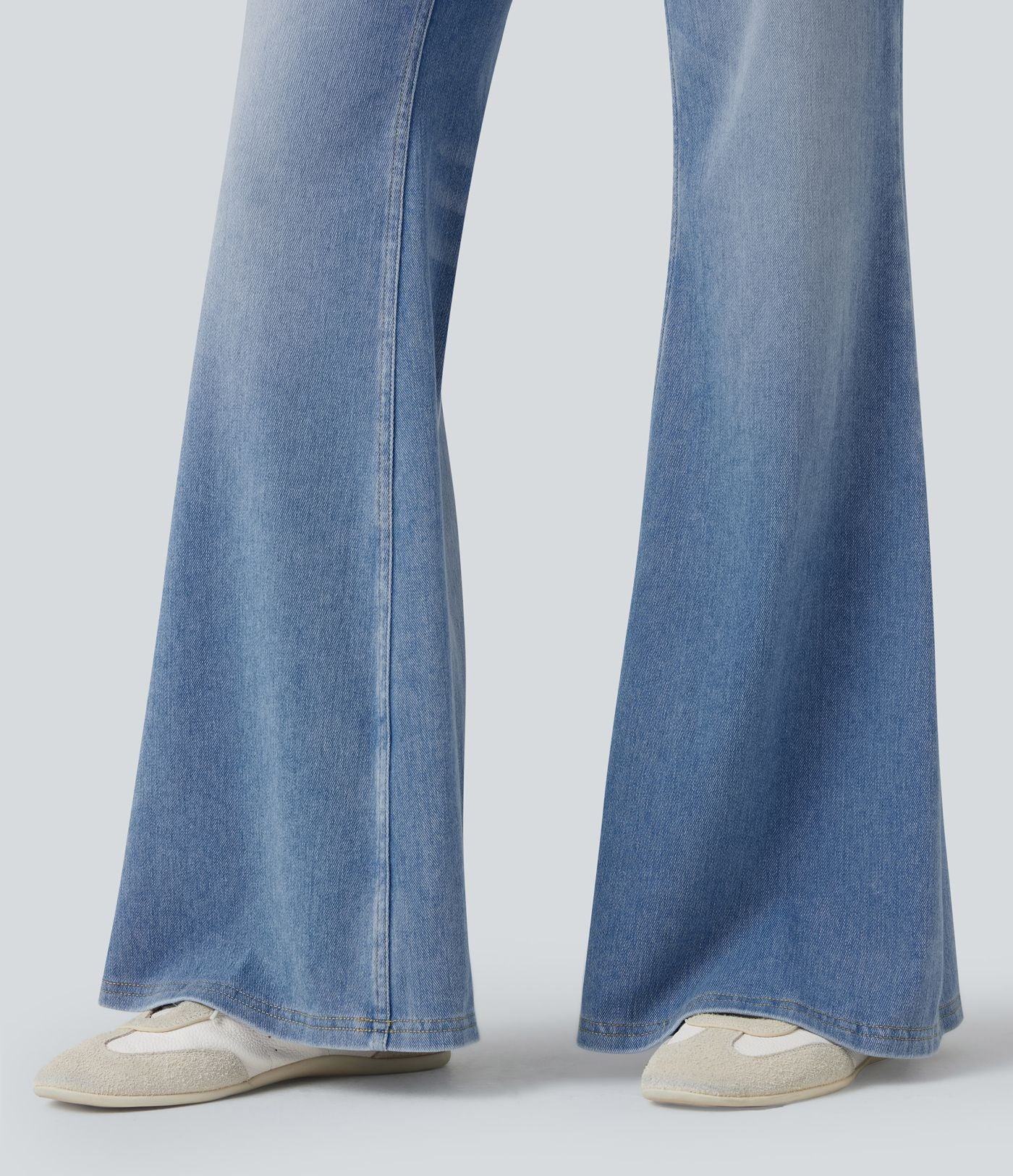 Halara Flex™ Jean évasé décontracté délavé taille basse avec poches
