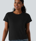 T-shirt décontracté col rond manches courtes