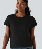 T-shirt décontracté col rond manches courtes