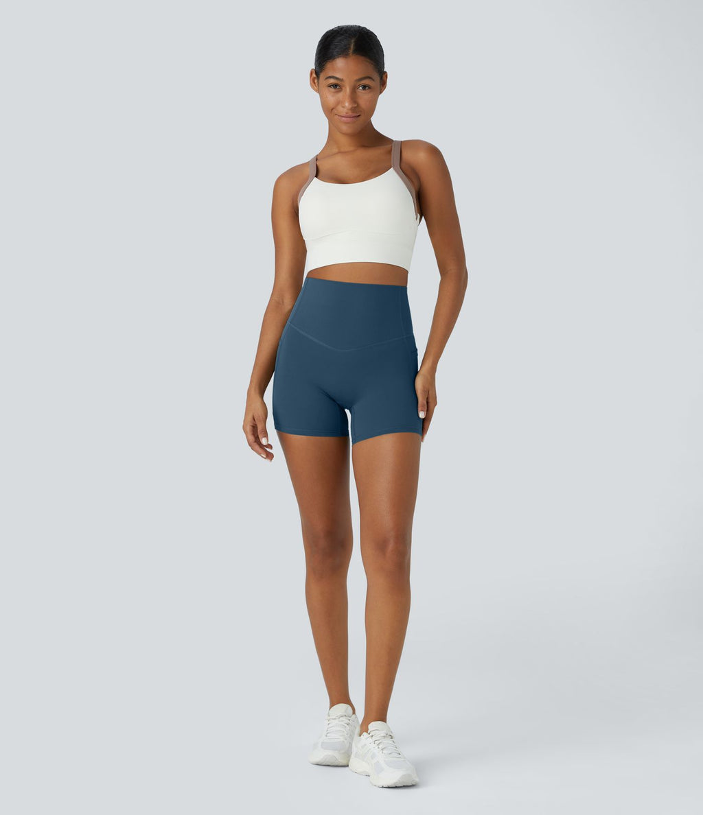 Short cycliste d'entraînement gainant taille haute UltraSculpt™ SoCinched à poches latérales 12,5 cm