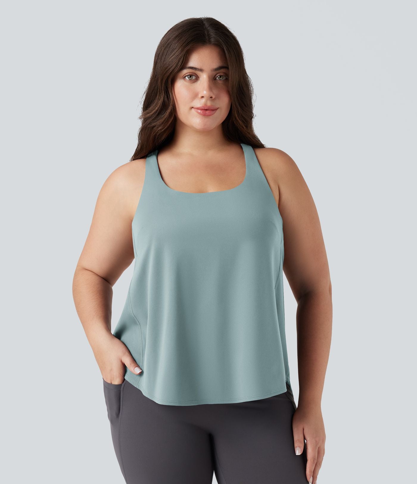 Débardeur running Halara UltraSculpt™ grande taille col rond ourlet arrondi