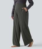 Pantalon de yoga grande taille jambes droites taille haute gainant Halara UltraSculpt™ avec poches