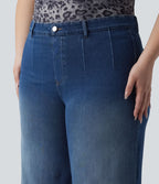Halara Flex™ Jean large casual grande taille taille haute ventre plat avec poches
