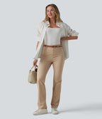 Halara Flex™ Pantalon tailleur bootcut taille haute à chevrons avec poches
