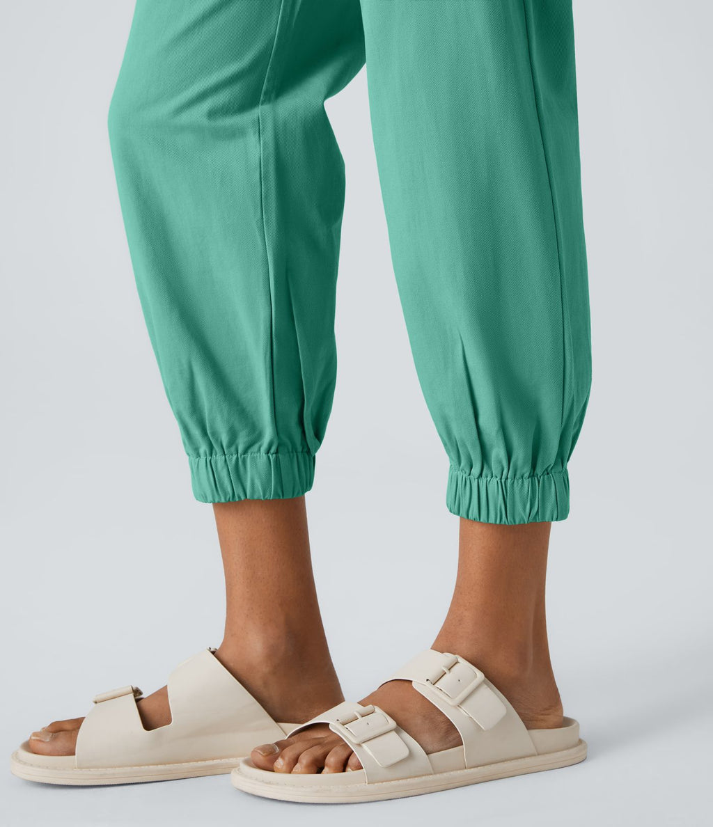 Joggings décontractés à taille mi-haute avec poches