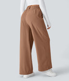 Halara Flex™ Pantalon Tailleur Large Fluide Gaufré Taille Haute Poches Latérales