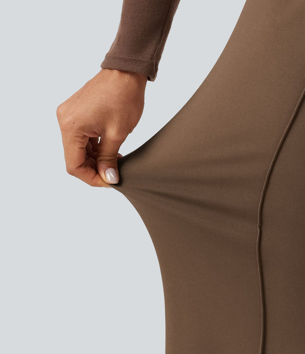 Pantalon large esprit bureau Halara Flex™ taille haute avec plis nervurés