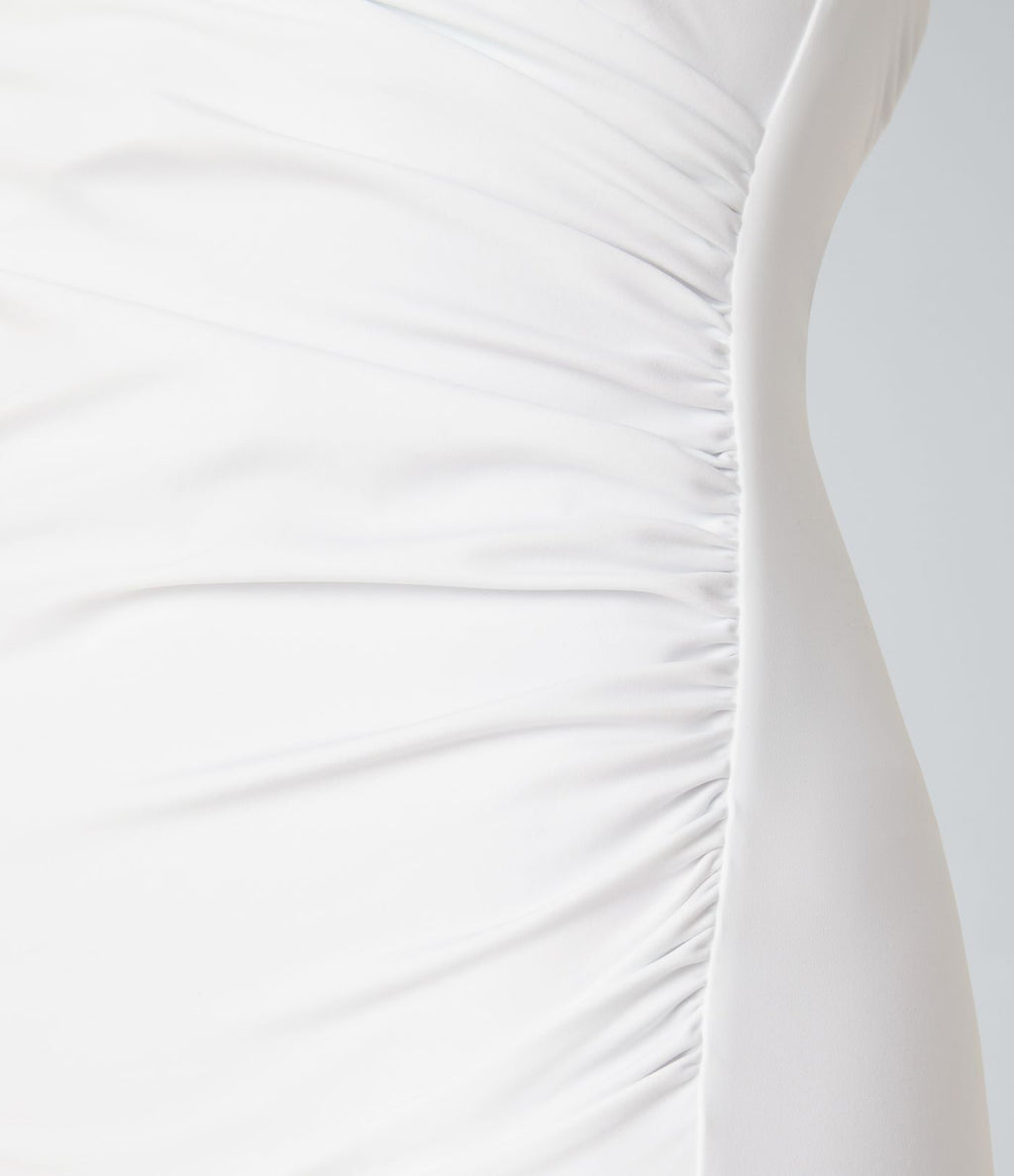 Robe moulante SoftlyZero™ Airy fendue à effet frais InstantCool, brassière intégrée, dos nu croisé à lacets, légèrement plissée pour invitée de mariage et demoiselle d'honneur