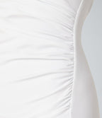 Robe moulante SoftlyZero™ Airy fendue à effet frais InstantCool, brassière intégrée, dos nu croisé à lacets, légèrement plissée pour invitée de mariage et demoiselle d'honneur