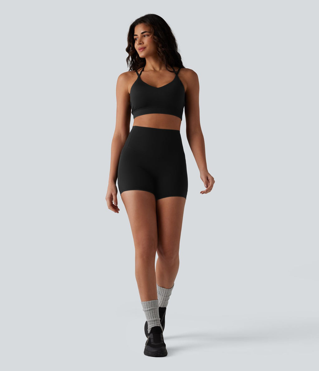 Brassière de sport de yoga à maintien léger avec soutien intégré