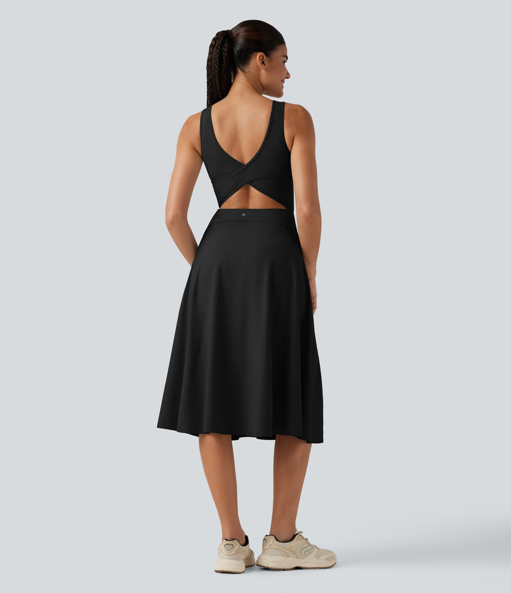 Robe de danse midi SoftlyZero™ Airy 2-en-1, col carré, brassière intégrée, à effet frais InstantCool, avec poches, accès facile Easy Peasy