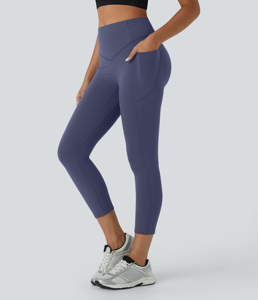 Legging corsaire d'entraînement gainant galbant taille haute avec effet scrunch et poches Halara UltraSculpt™