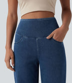 Jean Halara Flex™ taille haute gainant coupe droite décontracté avec poches