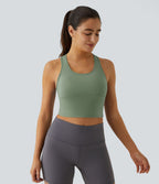 Softlyzero™ Plush Plus Débardeur Yoga Crop à Col U Plongeant Dos Nu Dos Nageur Découpé - UPF50+