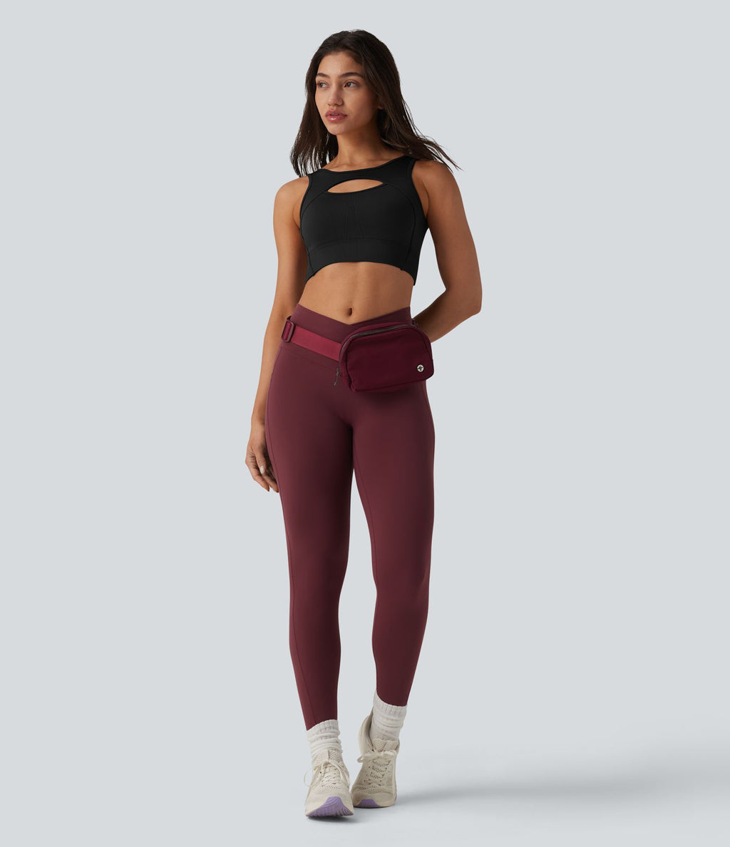 OneForm Brassière de sport de yoga sans coutures maintien léger avec découpes et soutien-gorge intégré réversible