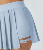 Breezeful™ Mini Jupe Soirée Plissée 2 en 1 Taille Haute Poche Latérale Boucle Réglable Séchage Rapide