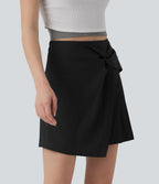 Jupe courte casual 2-en-1 à plis taille haute