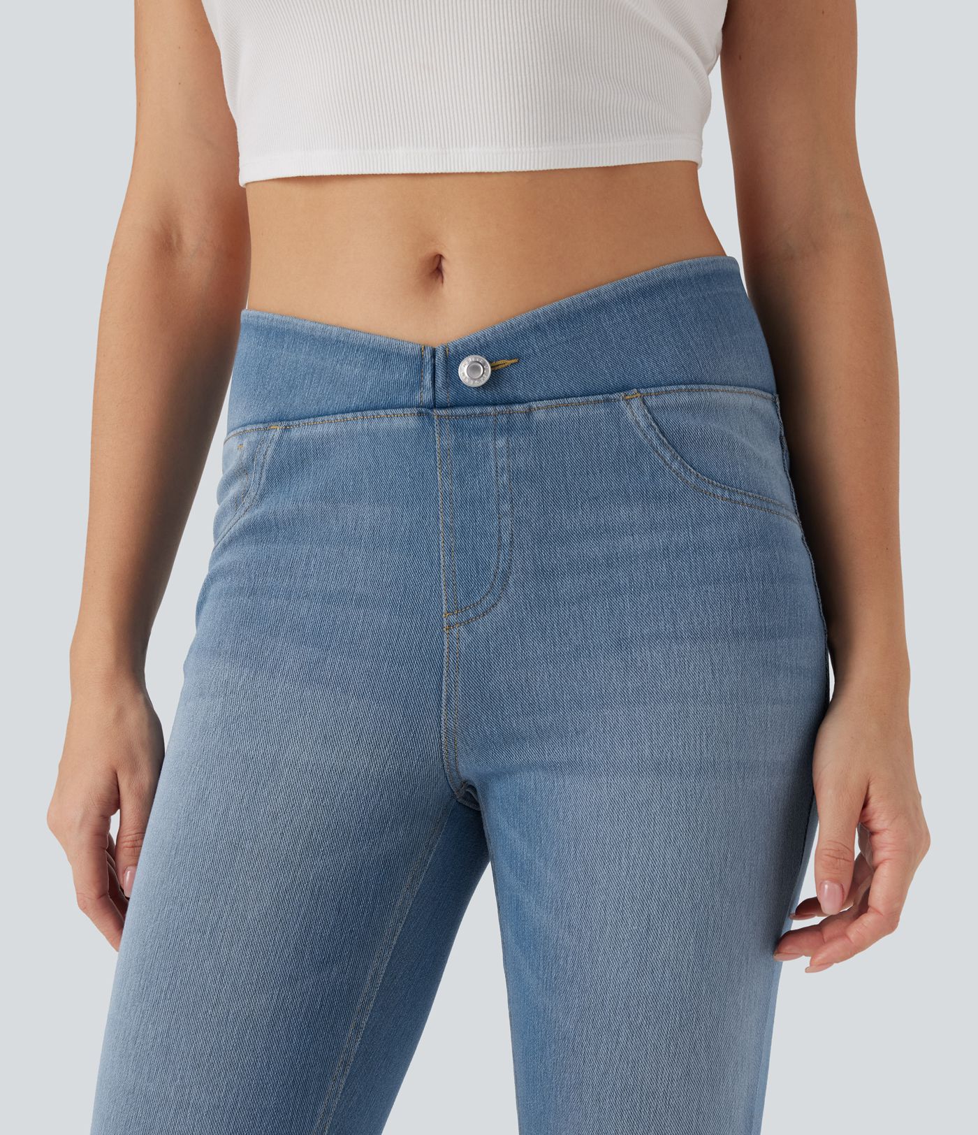 Jean skinny Halara Flex™ coupe en V taille mi-haute 7/8 avec poches
