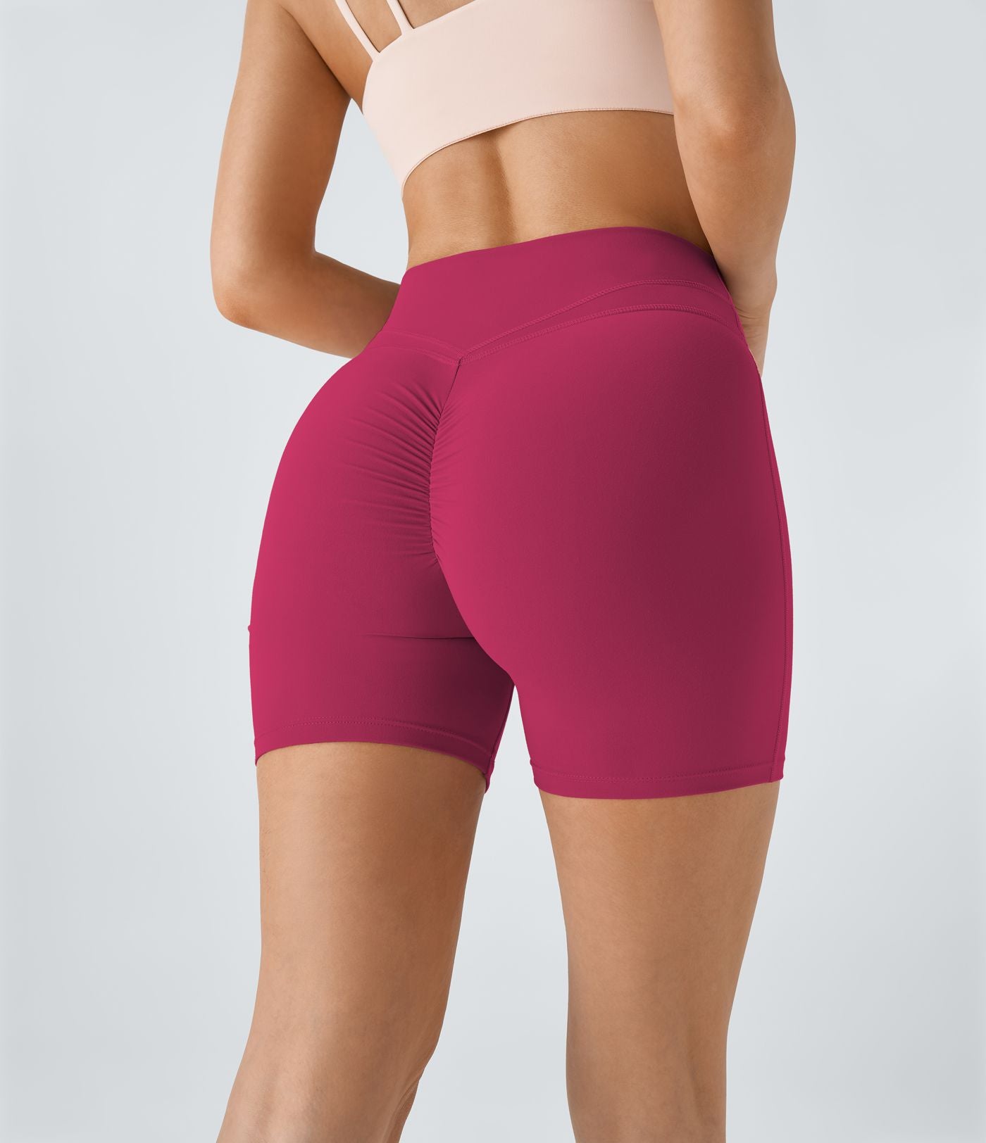 Softlyzero™ Plush Shorts 12,5cm Yoga Taille Haute Croisés Froncés