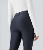Legging 7/8 brillant taille haute avec poches