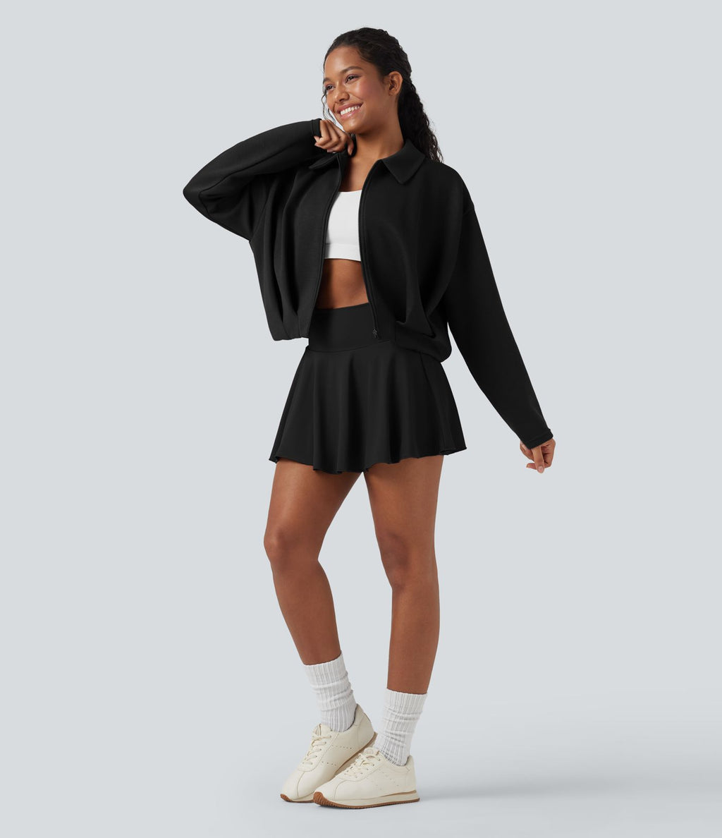 Veste décontractée SpacerTek™ à manches longues, col et plis, avec fermeture éclair
