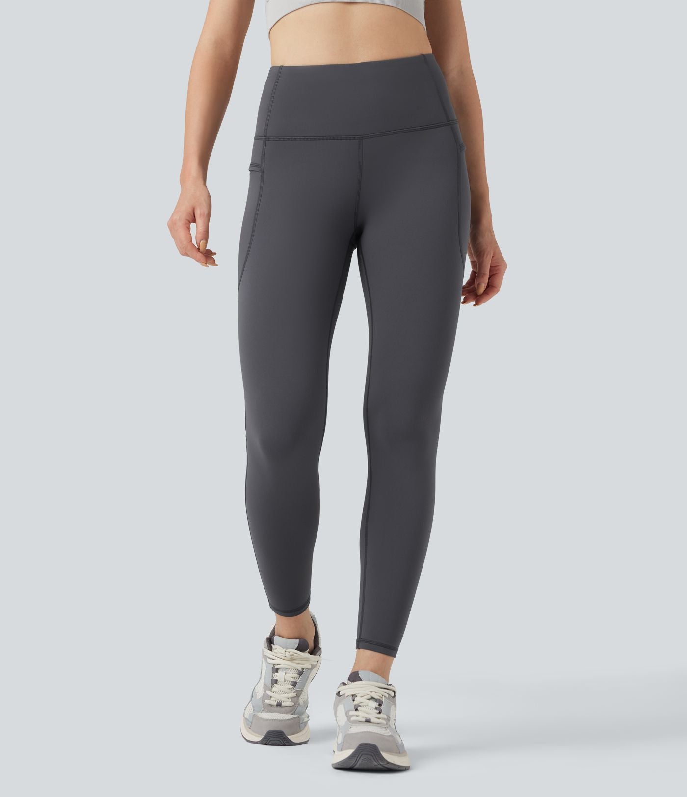 Legging 7/8 en molleton taille haute de randonnée avec poches