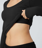 Top casual chaud push-up à col arrondi et manches longues - Bonnet A/B