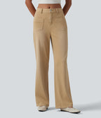 Jean droit Halara Flex™ décontracté coloré taille mi-haute avec poches