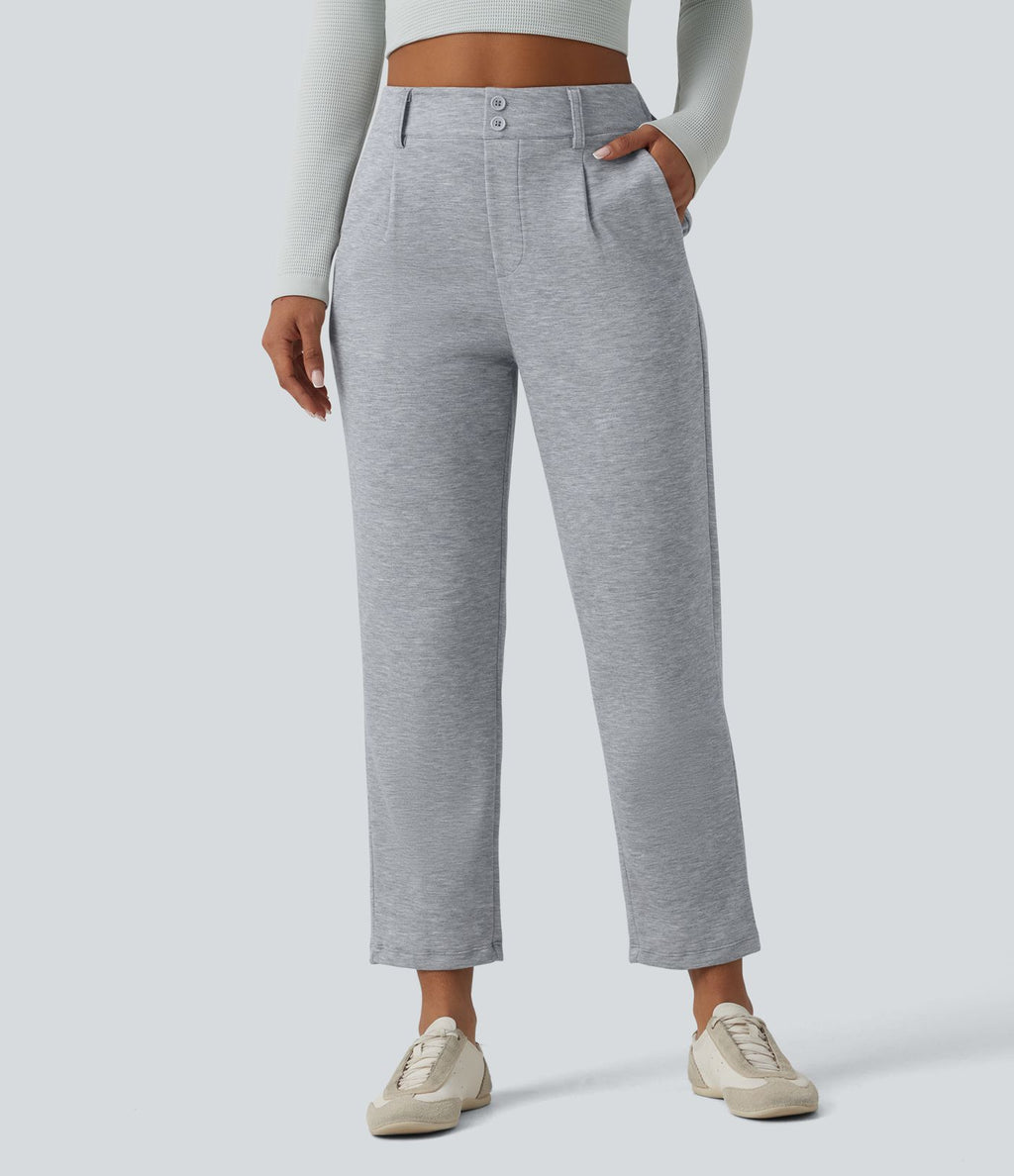 SpacerTek™ Pantalon fuselé décontracté taille haute avec poches