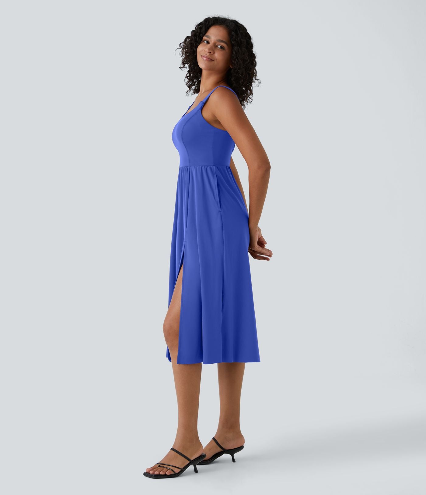 Robe décontractée mi-longue rembourrée A-D