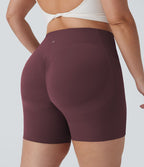 Short cycliste 17,5 cm d'entraînement gainant galbant taille haute grande taille avec effet scrunch et poches Halara UltraSculpt™