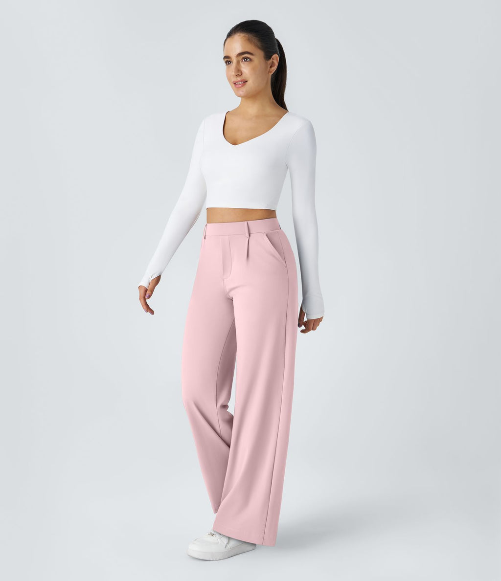 Pantalon tailleur Halara Flex™ DayStretch coupe droite taille haute avec poches