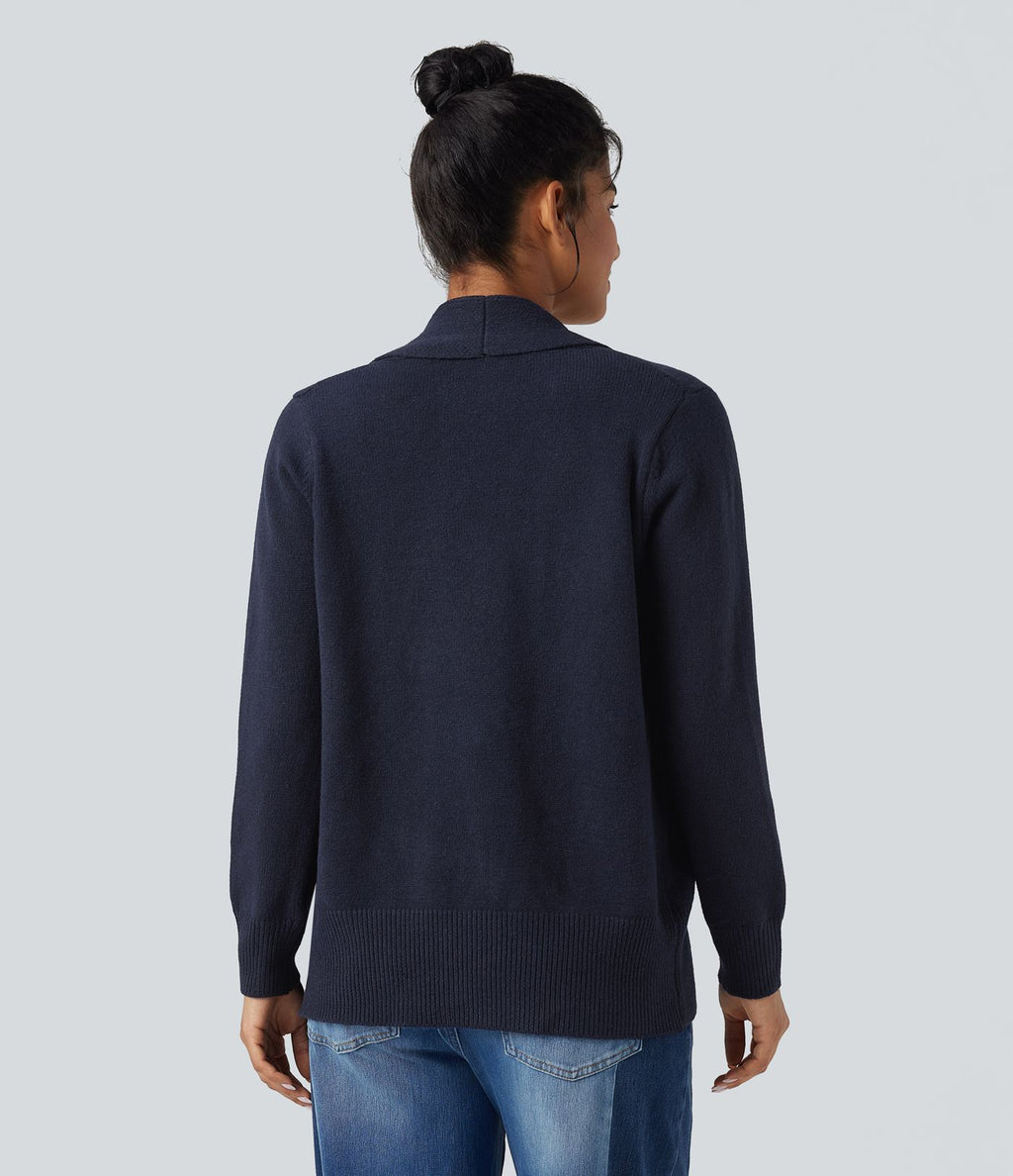 Cardigan col tailleur manches longues avec poches