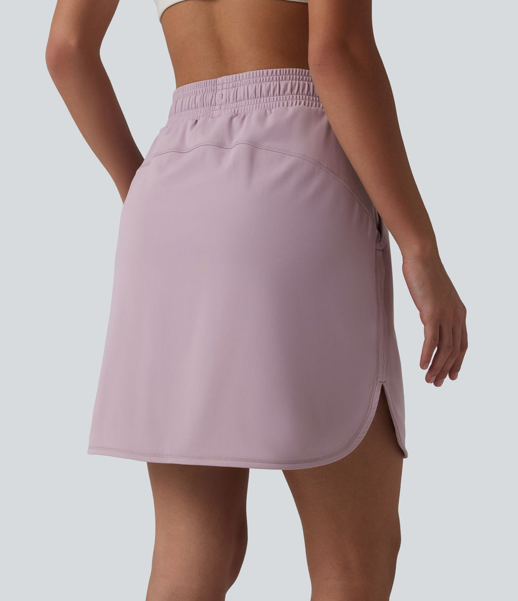Jupe de sport 2 en 1 SoftlyZero™ Airy, taille mi-haute, ourlet incurvé et cordon de serrage, avec poches