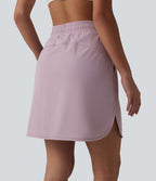 Jupe de sport 2 en 1 SoftlyZero™ Airy, taille mi-haute, ourlet incurvé et cordon de serrage, avec poches