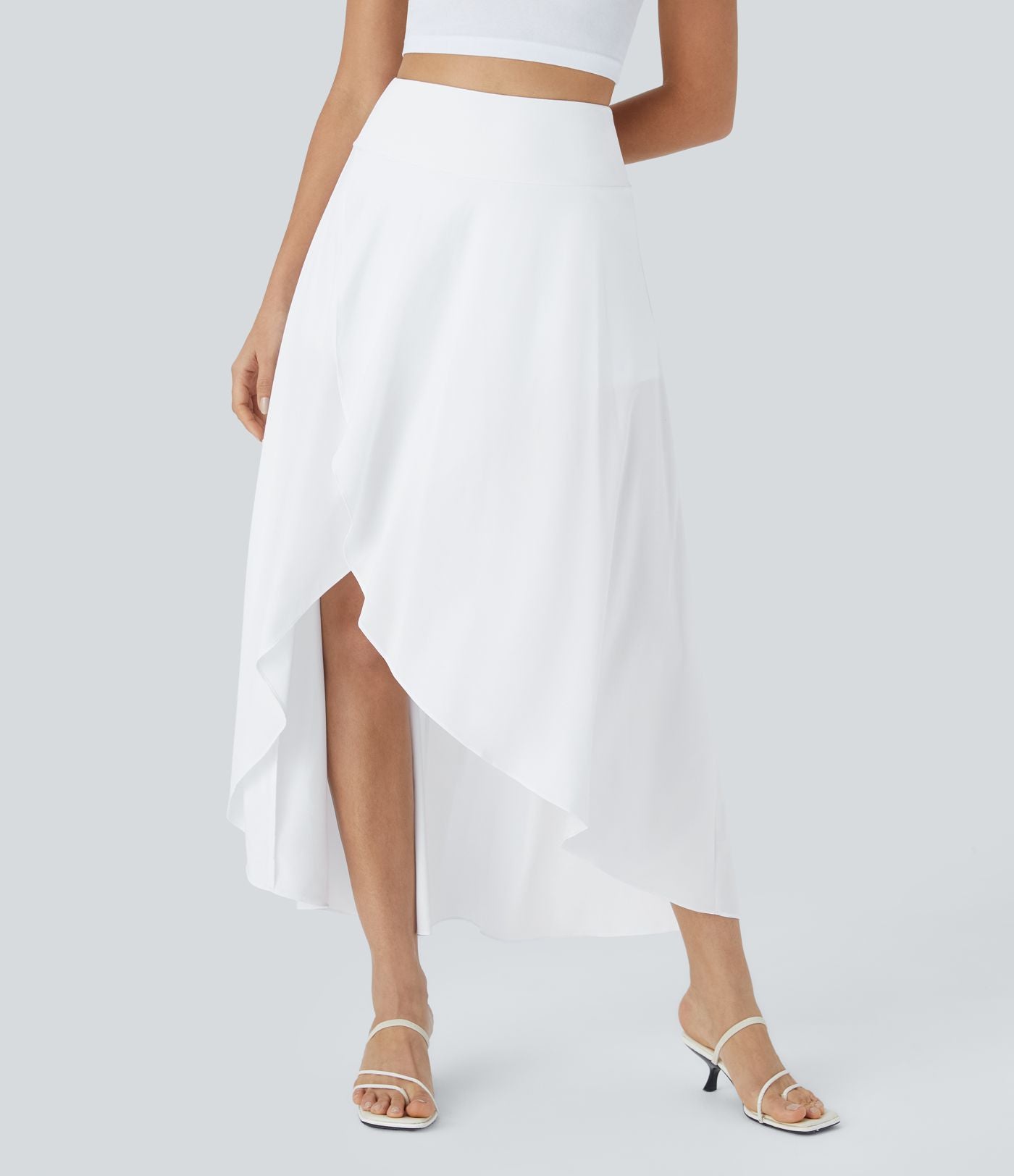 Jupe Longue Casual Breezeful™ Taille Haute à Volants 2en1 Fluide Sèchement Rapide Quotidien Maxi