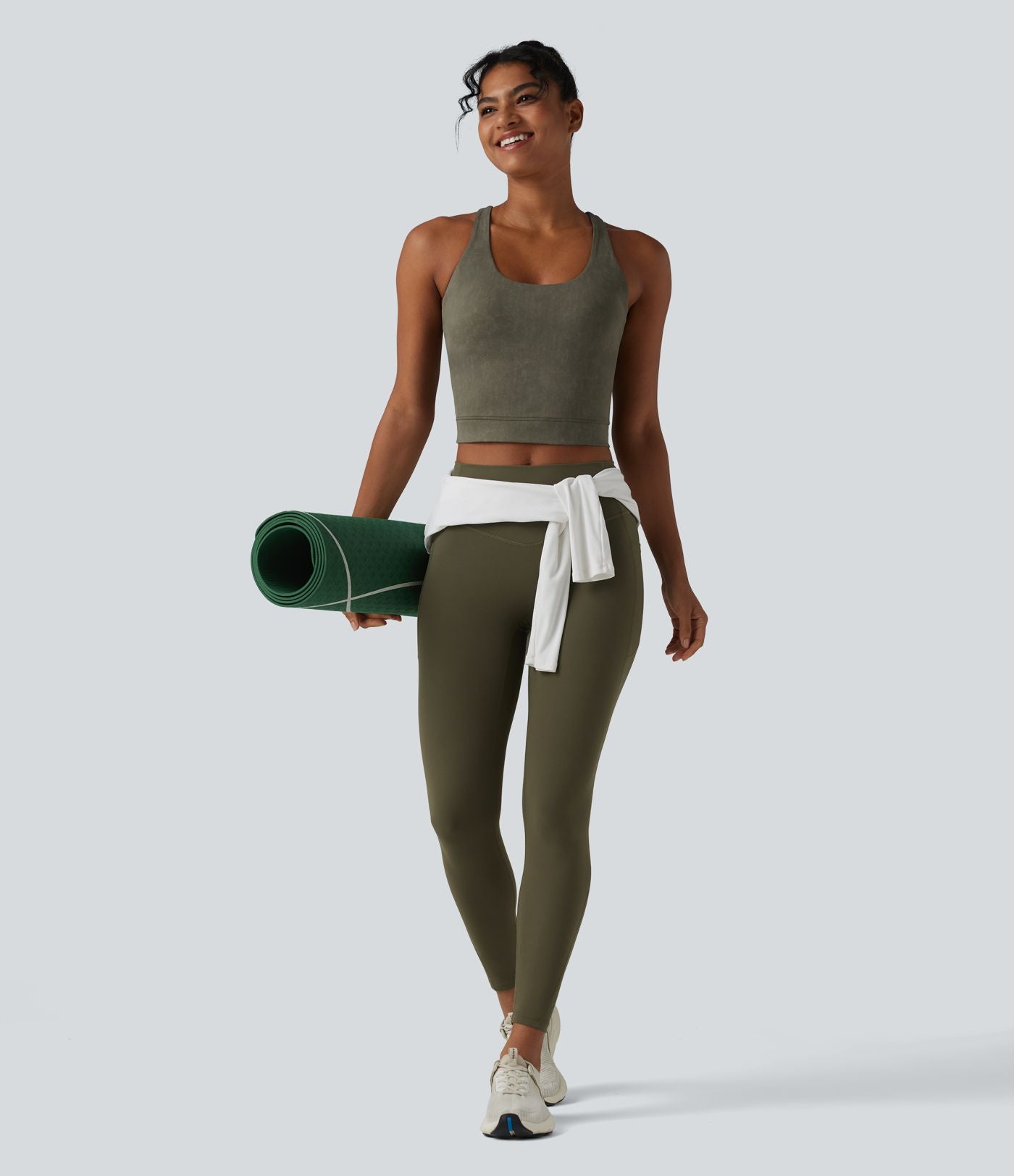 Brassière de sport courte col U dos nageur avec brassière intégrée