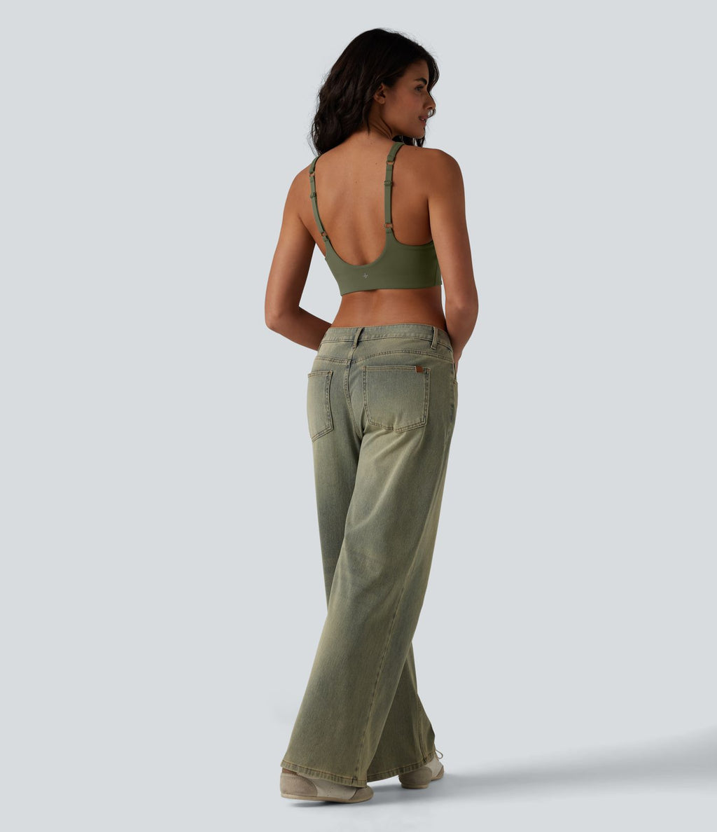 Brassière de sport SoftlyZero™ à maintien léger, dos nu, bretelles réglables, col en U, brassière intégrée bonnets B-DD