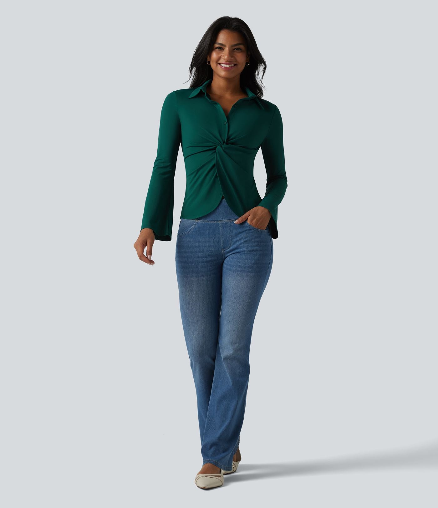 Chemise pour le bureau manches longues à volants