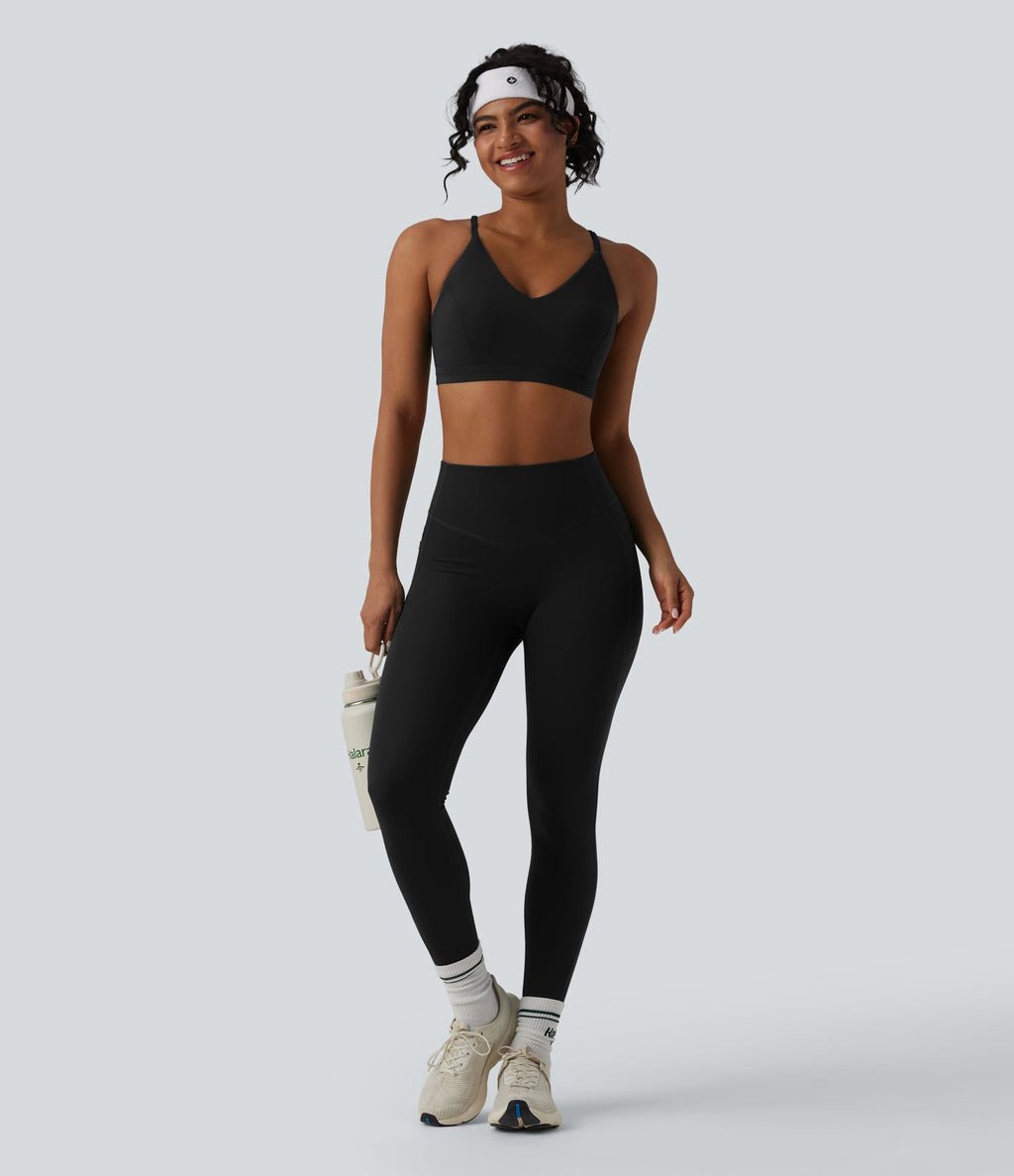 Brassière de sport yoga Halara UltraSculpt™ bretelles croisées dos nu maintien léger