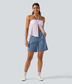 Halara Flex™ Short décontracté ample en jean taille haute 17,5 cm avec poches