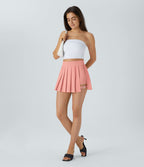 Breezeful™ Mini Jupe Soirée Plissée 2 en 1 Taille Haute Poche Latérale Boucle Réglable Séchage Rapide