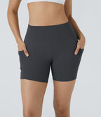 Short Course Biker Yoga Taille Haute avec Poches Latérales